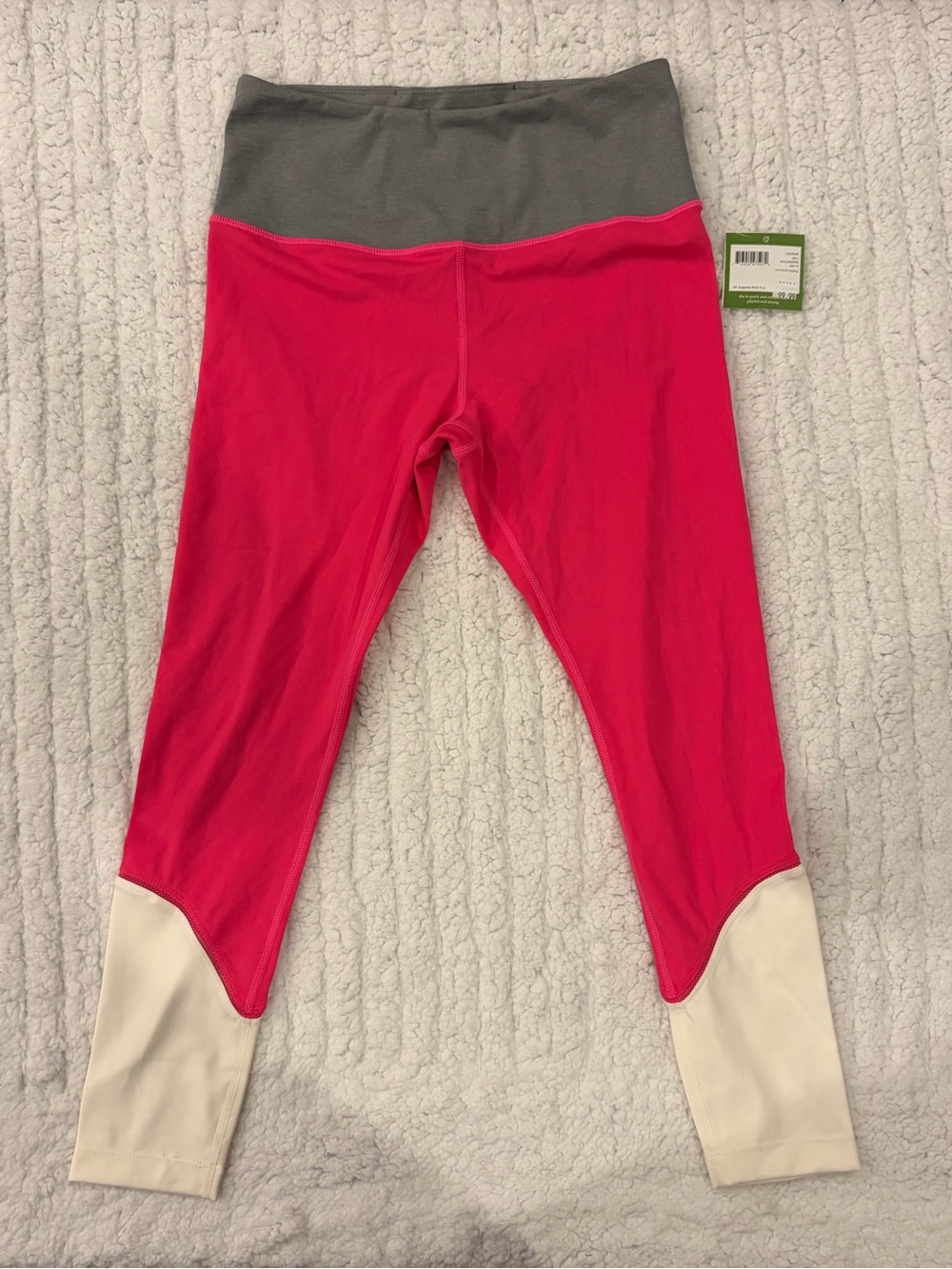 kate spade Pink Colorblock Leggings with Gray Waistband and Cream Ankles